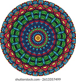Vibrant Mandala Design with Colorful Patterns