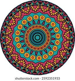 Vibrant Mandala Design with Ethnic Patterns