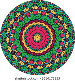 Vibrant Mandala Design with Ethnic Patterns