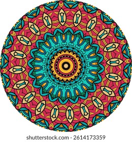 Vibrant Mandala Design with Ethnic Patterns