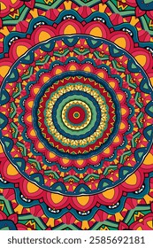 Vibrant Mandala Design with Layered Circles