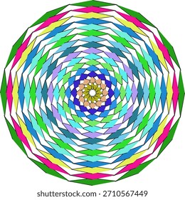 Vibrant mandala design pattern with a kaleidoscope effect creating a visually stunning and intricate design