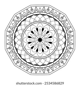 Vibrant Mandala with Intricate Design on White Background