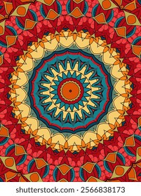 Vibrant Mandala Pattern with Geometric Design