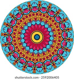 Vibrant Mandala Pattern for Spiritual Growth and Relaxation