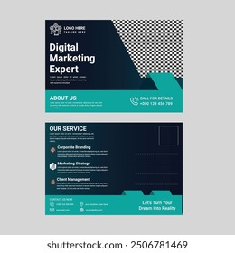 Vibrant Marketing Postcard Design for Business Promotion – Modern, Professional, Eye-catching Layout