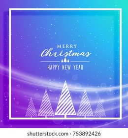 vibrant merry christmas illustration with tree design