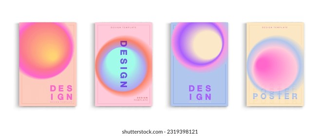 Vibrant minimal poster collection with abstract gradient circles. backgrounds color gradient. applicable for banner design, cover, invitation, party flyer, app, web design, webpages, vector design