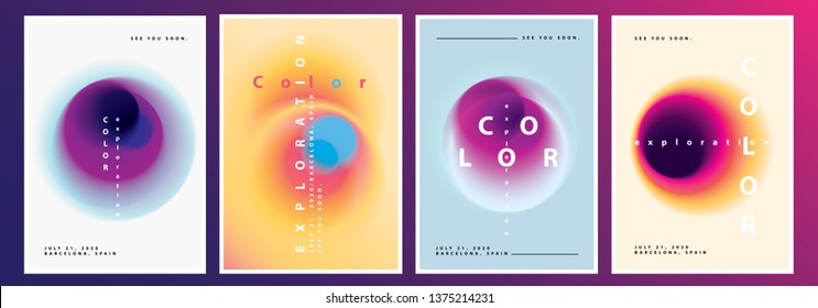 Vibrant Minimal Poster Layout Collection with Abstract Blurred Gradient Circles	
