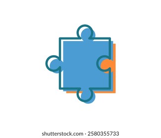 A vibrant, minimalist puzzle piece icon design. Perfect for presentations, websites, or app interfaces needing a clean, modern solution for representing connection, teamwork, or problemsolving.