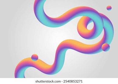 Um plano de fundo abstrato 3D vibrante e moderno com formas fluidas e entrelaçadas em cores de gradiente. Perfeito para web design, arte digital e projetos criativos. Futurista e visualmente impressionante.