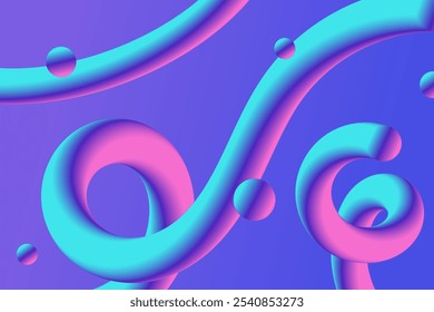 Um plano de fundo abstrato 3D vibrante e moderno com formas fluidas e entrelaçadas em cores de gradiente. Perfeito para web design, arte digital e projetos criativos. Futurista e visualmente impressionante.