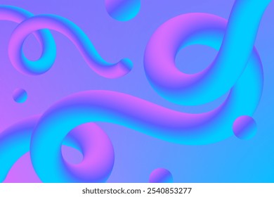 Um plano de fundo abstrato 3D vibrante e moderno com formas fluidas e entrelaçadas em cores de gradiente. Perfeito para web design, arte digital e projetos criativos. Futurista e visualmente impressionante.