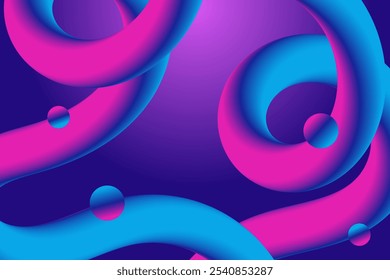 Um plano de fundo abstrato 3D vibrante e moderno com formas fluidas e entrelaçadas em cores de gradiente. Perfeito para web design, arte digital e projetos criativos. Futurista e visualmente impressionante.