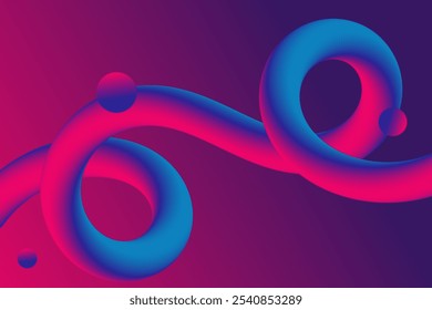 Um plano de fundo abstrato 3D vibrante e moderno com formas fluidas e entrelaçadas em cores de gradiente. Perfeito para web design, arte digital e projetos criativos. Futurista e visualmente impressionante.