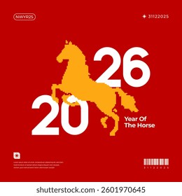 A vibrant and modern 3D design featuring the year 2026 in various gradient color