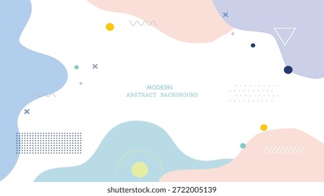 Fondo abstracto moderno vibrante con Formas pastel y patrones geométricos en el espacio blanco para el diseño creativo con arte vibrante y estilo colorido e ilustración digital