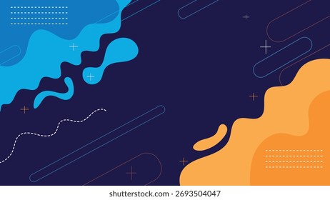 Lebendiger, moderner, abstrakter Hintergrund - trendige, farbige Farbverlaufsformen für kreatives Design, digitale Kunst und zeitgenössische Grafikprojekte	

