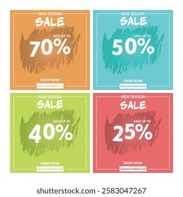 Vibrant and modern banners for colorful sales events