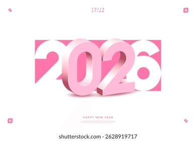 Un diseño vibrante y moderno que muestra el año 2026 en una dinámica combinación de colores