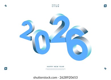 A vibrant and modern design showcasing the year 2026 in a dynamic color combinations