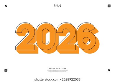 Un diseño vibrante y moderno que muestra el año 2026 en una dinámica combinación de colores