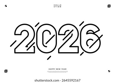 A vibrant and modern design showcasing the year 2026 in a dynamic color combinations