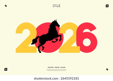 A vibrant and modern design showcasing the year 2026 in a dynamic color combinations