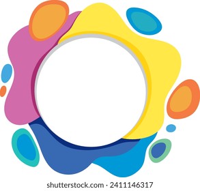 Vibrant, modern frame with dynamic shapes.