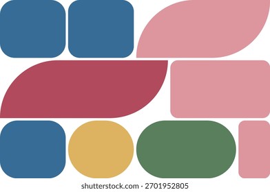 A vibrant and modern geometric design featuring colorful shapes, ideal for backgrounds, presentations, or adding a touch of creativity to any project.