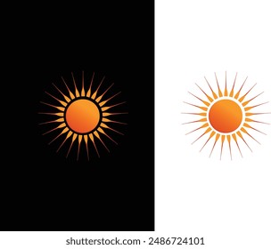 Vibrant and modern illustration of a gradient sun icon with rays, perfect for adding a touch of sunshine to any design project. This vector illustration features bold, radiant colors and a sleek, co