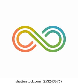 A vibrant and modern infinity symbol illustration, featuring a dynamic and colorful design. This versatile graphic is ideal for branding, logos.