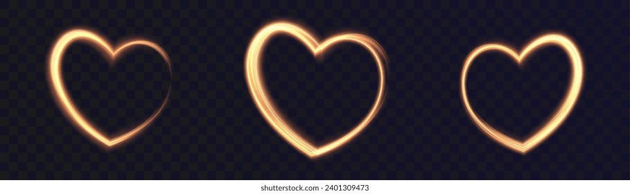 A vibrant modern light effect in an editable heart-shaped format for holiday cards, banners and greetings.