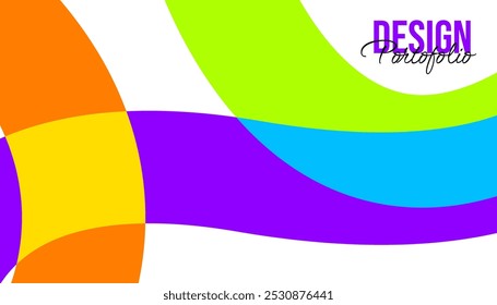 vibrant and modern vector background features flowing, wavy shapes in bold. Abstract line background