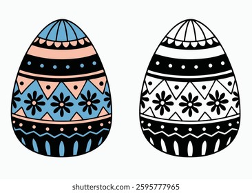 Vibrant and Monochrome Easter Egg Patterns