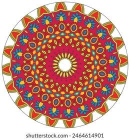 Diseño vibrante de Mandala multicolor