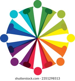 Vibrant multi color network connections - stock illustration