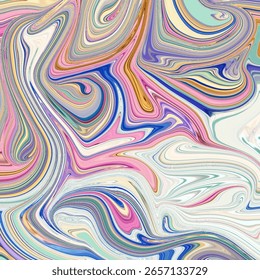 Espiral abstrato multicolor vibrante combinando tons de azul, rosa e ouro. Padrão energético e moderno ideal para tecnologia, design, ou fundos com temas de moda.