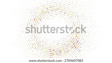 Vibrant multicolor circular dotted burst radiating outward in layered concentric waves creating energetic abstract design perfect for festive graphics creative artwork and dynamic backgrounds