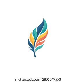 Vibrant multicolor feather graphic illustration