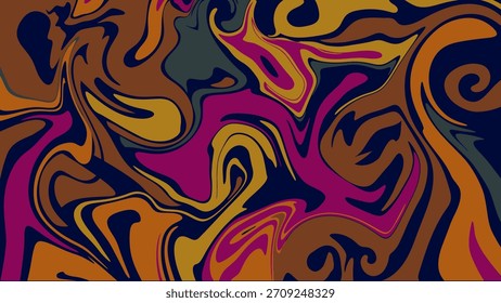 Vibrant multicolor fluid swirl abstract background with flowing marbled shapes ideal for modern digital art, posters and creative design.