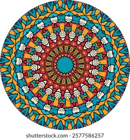 Vibrant Multicolor Mandala Design with Intricate Symmetry