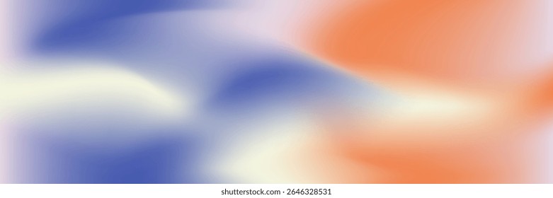 Vibrant multicolor mesh gradient with orange and blue violet accents. A dynamic and modern background featuring vibrant colors and soft pastels. Vector