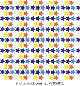 Vibrant Multicolor Star Pattern on White Background for Playful Designs