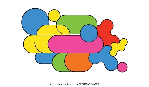 Vibrant multicolored abstract geometric shapes