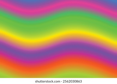 Vibrant multicolored abstract gradient background with wavy patterns, perfect for use in modern designs, digital art, and creative projects. Vector background.