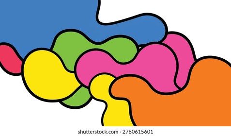 Vibrant multicolored abstract liquid shapes