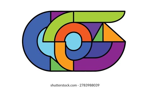 Vibrant multicolored abstract shape graphic
