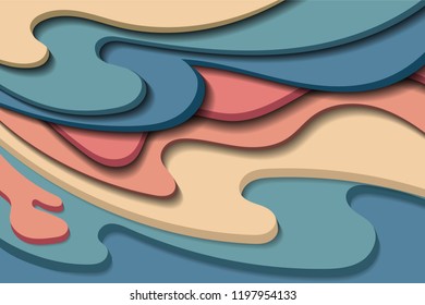 Vibrant multicolored paper cut background. Abstract modern 3d origami paper art style
