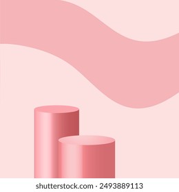 A vibrant, multi-colored pedestal background designed for product photography. vector illustration features smooth gradients and dynamic shapes, perfect for highlighting and enhancing cosmetic product